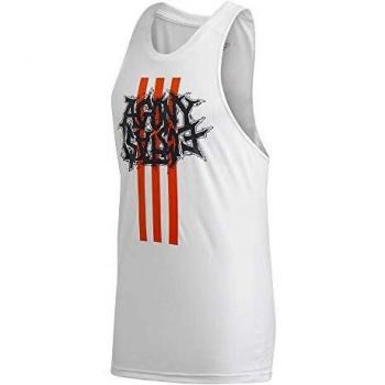 adidas Fast GFX SNG Camiseta Sin Mangas, Hombre, Blanco, XL