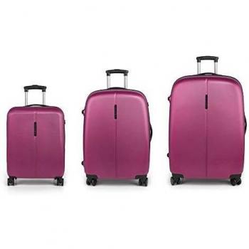 Gabol - Paradise | Set de Maletas de Viaje Rigidas de Color Fucsia con Maleta de Cabina, Trolley Mediano y Trolley Grande