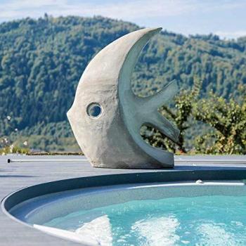 Escultura Grande Diseño Pez 100 cm Color Gris WANDA COLLECTION