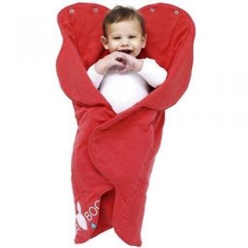 Wallaboo Manta Para Bebé Fleur, Muy Práctica y Ultra Suave, 85 x 85 cm, Manta para Envolver, Bebé Recién Nacido Hasta 12 Meses, 100% Algodón Suave, Color: Rojo