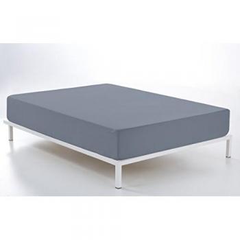 Sábana Bajera Ajustable de 90 cm en Color Acero, Alto Especial de 35 cm, Largo Especial de 210 cm, 100% Algodón