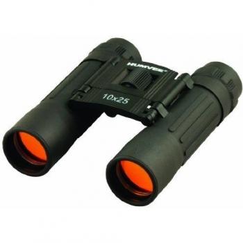 HUMVEE HMV-B-10X25B Rubber Armor Compact Binocular with Anti-Reflective Ruby Red Lens, 10x25, Black by CampCo