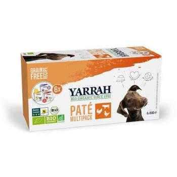 Paté para perro multipack bio 6 unidades - Yarrah (Pollo, Pavo, Ternera, Carne)