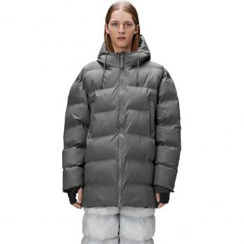 Rains Alta Puffer Parka Gris - Cazadora Acolchada Impermeable de Hombre Media Longitud