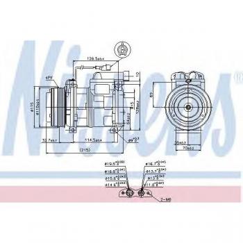 Compresor de aire acondicionado NISSENS 89413 10PA17C 24 PAG 46 R 134 a