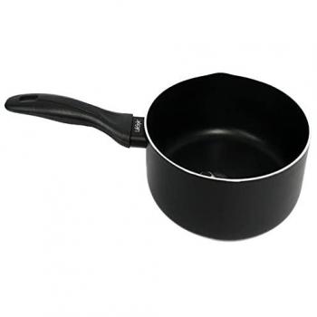 Cazo de aluminio negro Tradineur de 16 cm de diámetro y 7 cm de alto, apto para todos los fogones, ideal para cocina y repostería