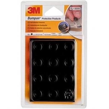 Tope protector adhesivo sj5009nb negro 12pz de 3m