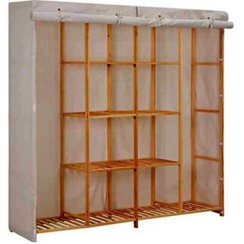 SengentoStyle Kledingkast 173x40x170 cm stof wit