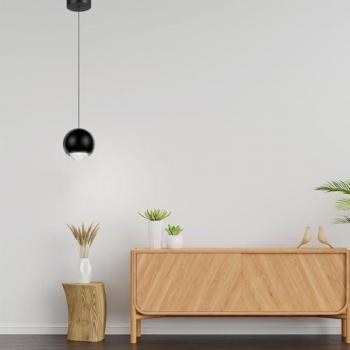Lámpara colgante LED regulable de 5W en forma de esfera color negro 3000K - V-TAC