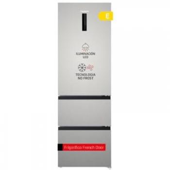 Frigorífico Combi Corbero Inox No Frost 401L, Motor Inverter, 3 Puertas, Clase E, 39dB