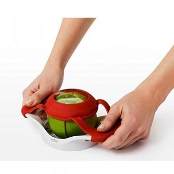 OXO Good Grips Apfeltrenner mit Ausschieber INOXO.11154000ML, Inoxidable, Rojo/Blanco, 5 x 10,16 x 20,32 cm