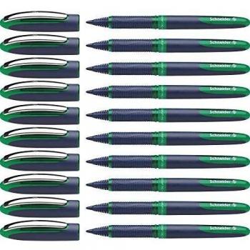 Schneider Business One Juego de 10 bolígrafos rodillos no retráctil tinta líquida verde