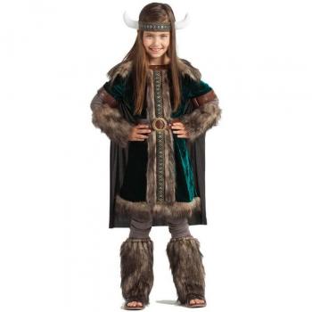 Disfraz de Vikinga Green Niña Kimokawaii