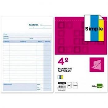 Liderpapel - Talonario facturas cuarto original t116 con i.g.i.c.