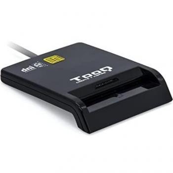 Tooq TQR-211B - Lector Externo de DNI Electrónico y Tarjetas Inteligentes (DNIe), USB 2.0 con Conector USB-C, Compatible con Mac y Windows (España