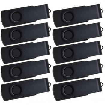 Pendrive, 10 Piezas 128MB Memorias Flash USB 2.0, Kepmem Originales Plegable Llave USB Negro