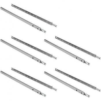 EMUCA - Guías correderas con rodamiento de Bolas para cajones, guías de extracción Parcial para cajonera, 17mm x 438mm, Lote de 5 Juegos