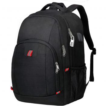 Mochila Antirrobo Impermeable,Mochila Bolso para Mackbook/Portátil 17,3 Pulgadas,Multiusos Daypacks con Puerto de USB,Mochila Negro Hombre y Mujer Casual para Escolares Viaje Negocio Trabajo