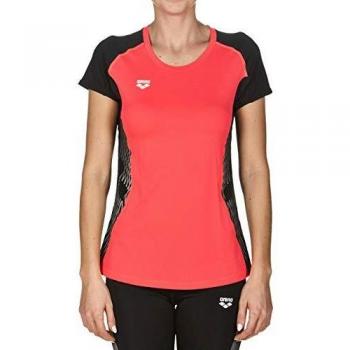ARENA W Run S/S Panel, Camiseta para Mujer, Mujer, Camiseta, 000956, Rosso