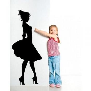 Hermoso elegante mujer - Vinilo de pared grande, negro, Medium: 40cm x 100cm / 16 x 38