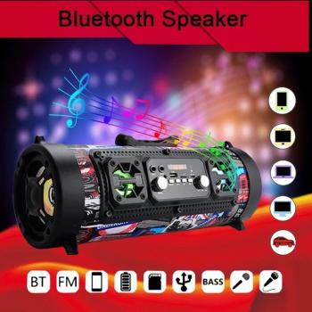 Altavoz portátil estéreo M17 Bluetooth para exteriores, altavoces inalámbricos y subwoofers rojos