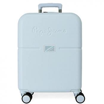 Maleta de cabina expandible rígida Pepe Jeans Accent azul 40x55x20 cm, ABS/Policarbonato, Cierre TSA integrado, 37L, 2.74 kg, 4 Ruedas dobles