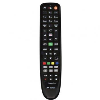 Mando a Distancia Universal Meliconi Gumbody Personal 5+ para TV Panasonic, Preprogramado, Cuerpo de Goma a Prueba de Golpes, Botones Netflix, YouTube y Amazon