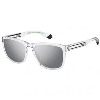 Gafas de sol Polaroid unisex rectangulares cristal gris espejo 57 MM