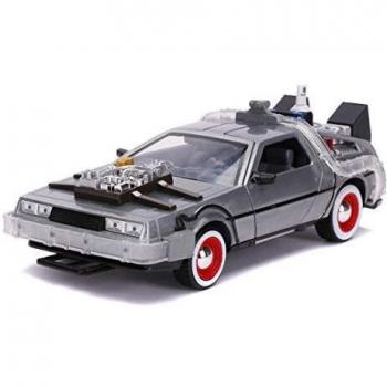 Jada - Regreso al futuro Coche DeLorean escala 1:24, carrocería metálica fundida a presión, apertura de puertas, luces, licencia 100% oficial