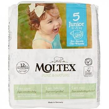 Pañales Desechables Ecológicos Moltex Pure & Nature Junior Talla 5 (11-25 Kg) - 25 uds