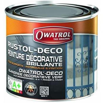 Pintura Antirouille Decorativa Owatrol Rustol Deco Brillante - Tierra Marrón RAL 8028 - 0.75 L