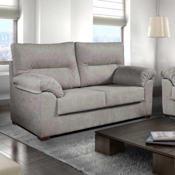 Sofá 3 Plazas Ámbar en Tela Antimanchas Color Beige 185x90x105 cm