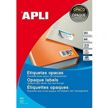APLI 11708 - Etiquetas blancas opacas 70,0 x 37,0 mm 20 hojas