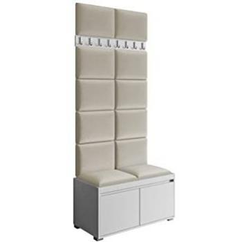 Conjunto de Recibidor Trenton 128, Aglomerado Laminado, Tapiz, 84.5 x 207 x 34cm, Montaje en Pared, Blanco + Manila 02