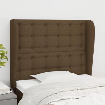 Cabecero con orejas de tela marrón oscuro 83x23x118/128 cm Vidaxl Marrón