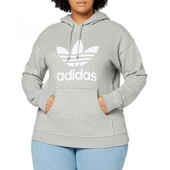 adidas TRF Hoodie Sudadera, Mujer, Medium Grey Heather/White, 44