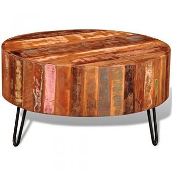 vidaXL Coffee Table Solid Reclaimed Wood Round