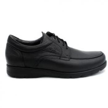 Fluchos Zapatos Planos Sport para Hombre en Negro de Cuero F1949 (Tamaño 41)