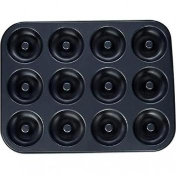 Plaque de Pâtisserie De Buyer para 12 Mini Savarins Ø 7 cm, Acero Antiadhesivo