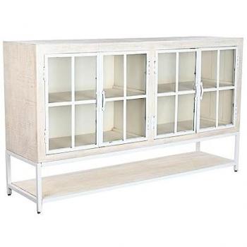 Aparador DKD Home Decor 170 x 45 x 100 cm Metal Blanco Madera de Mango