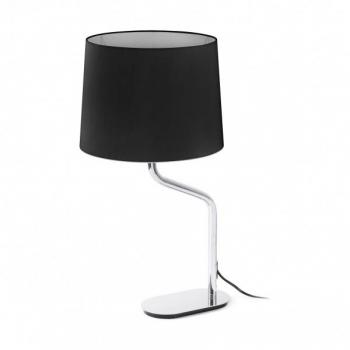 Lámpara Sobremesa Eterna Tela Acero 60 cm Cromo/Negra
