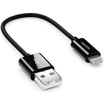 Cable USB Lightning 0,15 m MFI Certificado para Apple - Negro