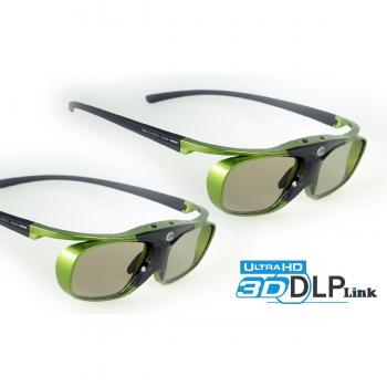 2x Hi-SHOCK® DLP Pro “Lime Heaven” | Gafas 3D DLP Link para todos los proyectores 3D DLP | Generación 2016 - nueva batería de Litio libre de mantenimiento y celdas Pi