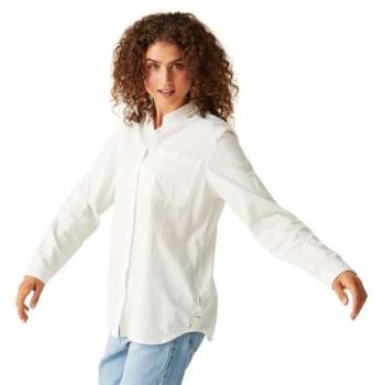 Regatta Women's Primevere Lightweight Cotton Blend Long Sleeve Shirt - White, Size 20