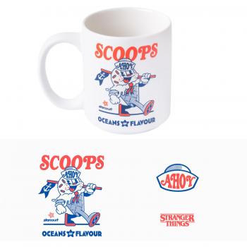 Taza de cerámica Stranger Things Scoops Ahoy 350ml - Ideal para desayunos y meriendas