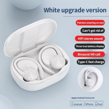 Auriculares Inalámbricos R200/J92, Audífonos Deportivos Impermeables IPX5 con Ganchos para las Orejas, Bluetooth Compatible, Estéreo HiFi con Micrófono