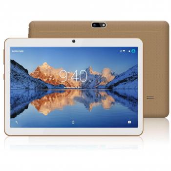 Tablets 10.1 Pulgadas Android 7.0 YOTOPT, Quad Core, 2GB de RAM, 16 GB de Memoria Interna, 3G Tablet, Dual SIM, WiFi/ Bluetooth/GPS/OTG - Oro
