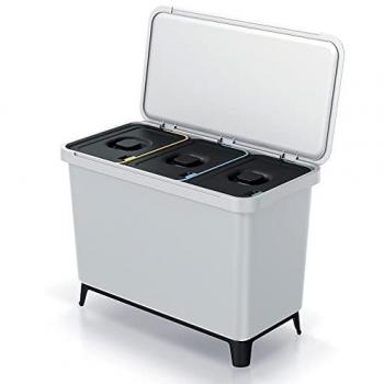Sistema clasificador de reciclaje 3x10L color blanco KEDEN