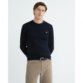 Jersey de hombre Gant de ochos de algodón azul marino