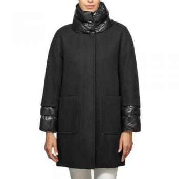 Geox - Abrigo acolchado largo de mujer con cuello alto modelo W DIAMANTA F9000 en color negro, talla 44